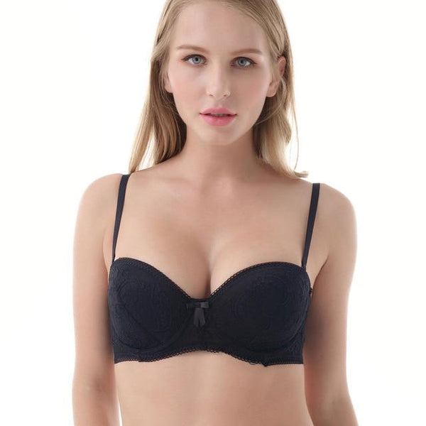 Sexy Push Up Lace Bras For Women Demi Bra Blue Black Beige Bralette  A B C Cup 32-38  20700-76N1