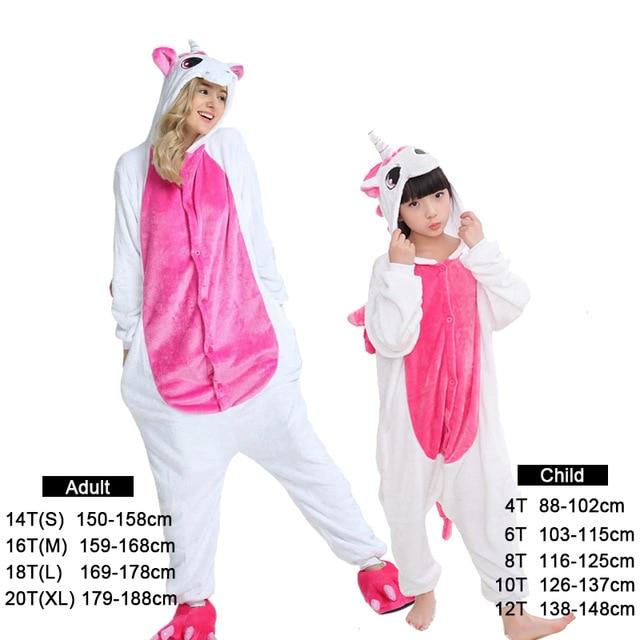 Kids Unicorn Pijama Adult Winter Pyjama Sleepwear For Women Boys Cartoon Homewear Onesie Kigurumi Pajamas Set Baby Girls Clothes