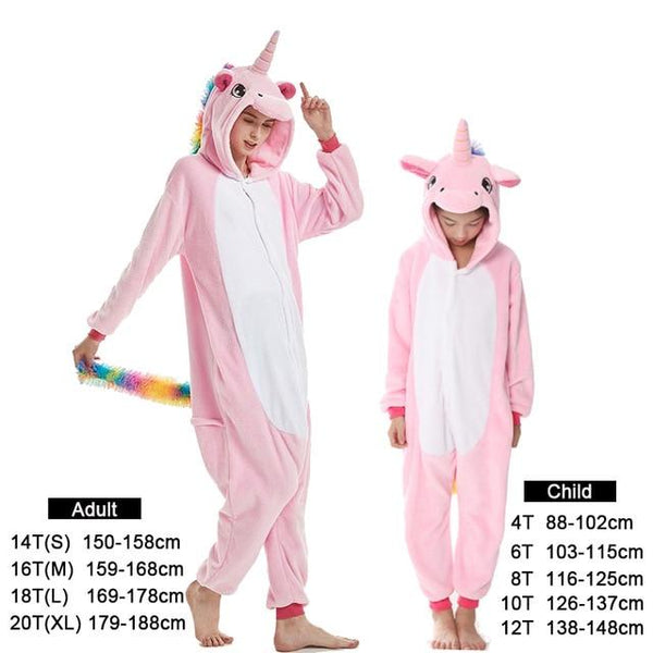 Kids Unicorn Pijama Adult Winter Pyjama Sleepwear For Women Boys Cartoon Homewear Onesie Kigurumi Pajamas Set Baby Girls Clothes