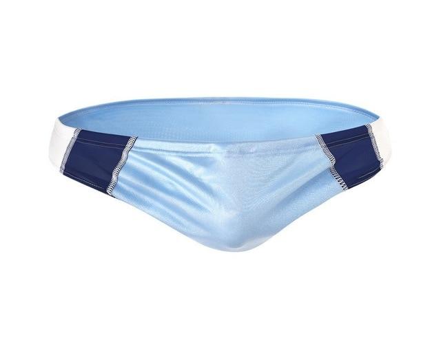 Sexy Triangle Low Waist Men Swimsuit Drawstring Elastic Swimwear Man Blue Red White Black Beachwear Male Breathable Swim Briefs