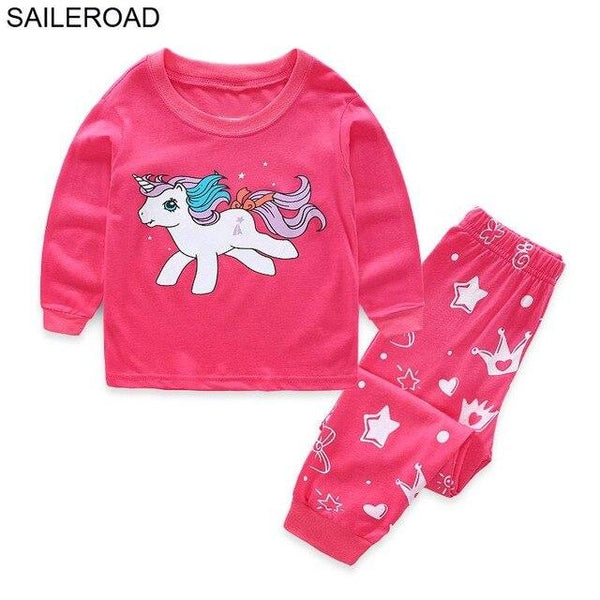 SAILEROAD Fall Pajamas Unicorn for Children Cotton Child Girls Unicorn Pajamas Sets Autumn Children Sleepwear Nightwear Clothes