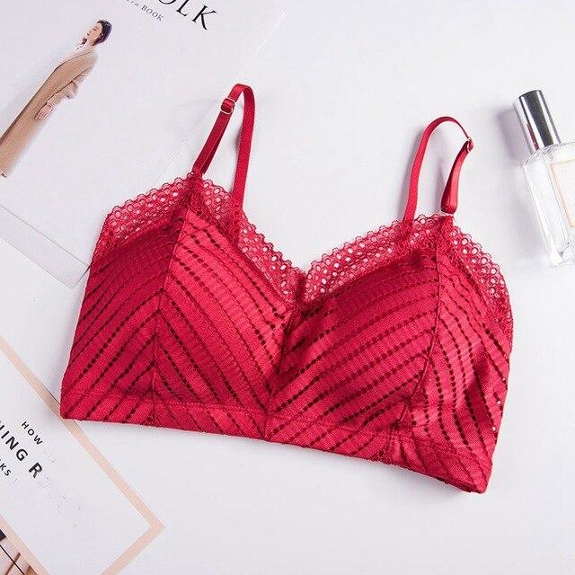 Sexy Padded Seamless Bra Women Lace Wireless Bralette Sexy Female Lingerie Underwear