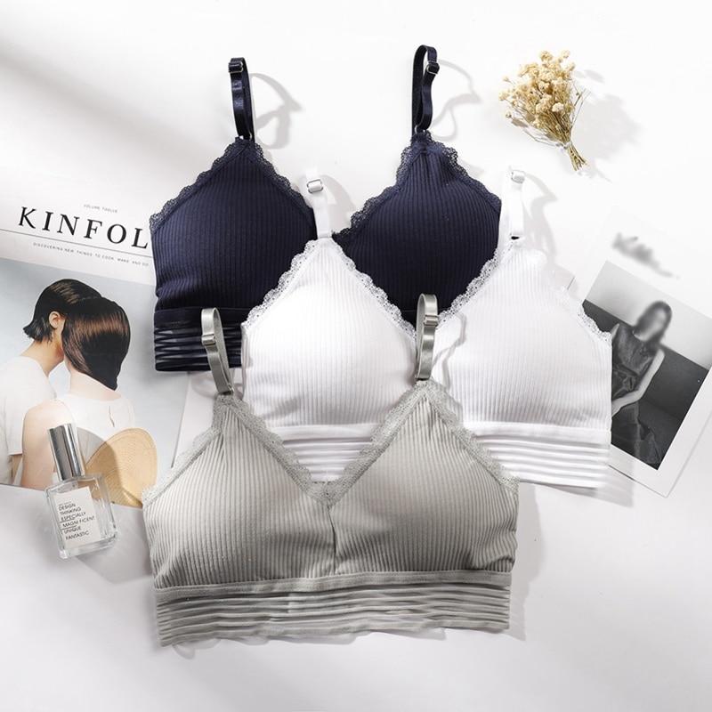 Fashion Wire Free Bras Sexy Lingerie Cotton Bralette Underwear Women Seamless Push Up Bra