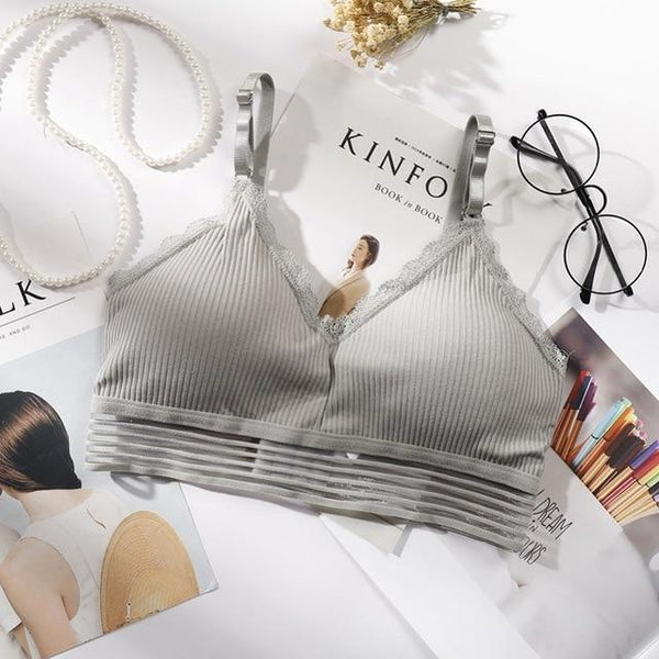 Fashion Wire Free Bras Sexy Lingerie Cotton Bralette Underwear Women Seamless Push Up Bra