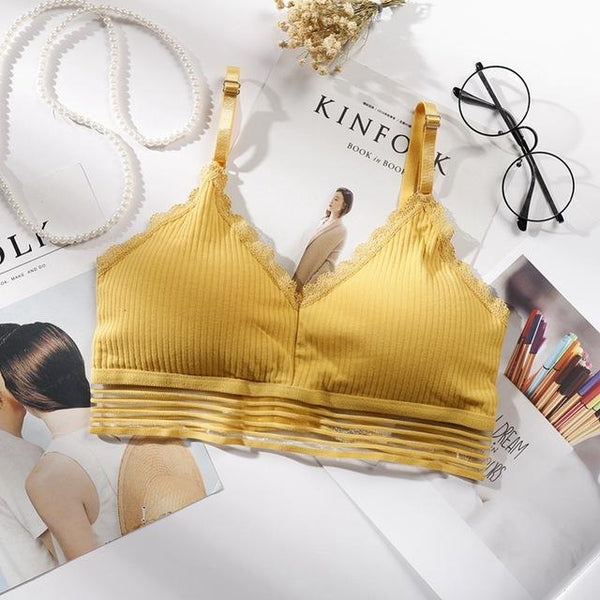 Fashion Wire Free Bras Sexy Lingerie Cotton Bralette Underwear Women Seamless Push Up Bra