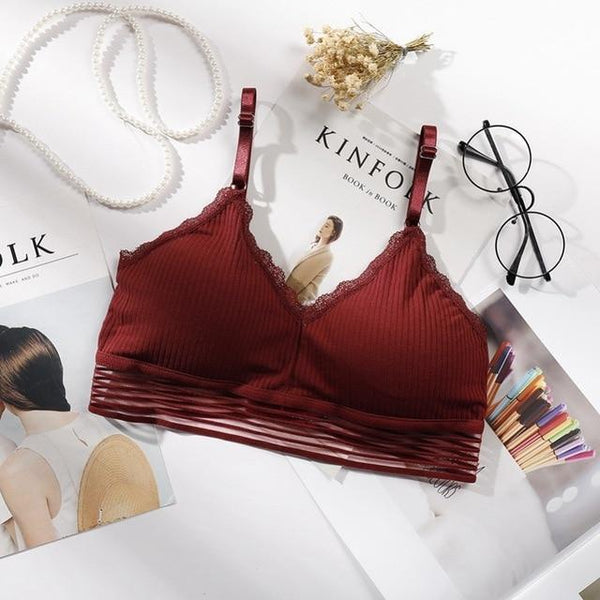 Fashion Wire Free Bras Sexy Lingerie Cotton Bralette Underwear Women Seamless Push Up Bra