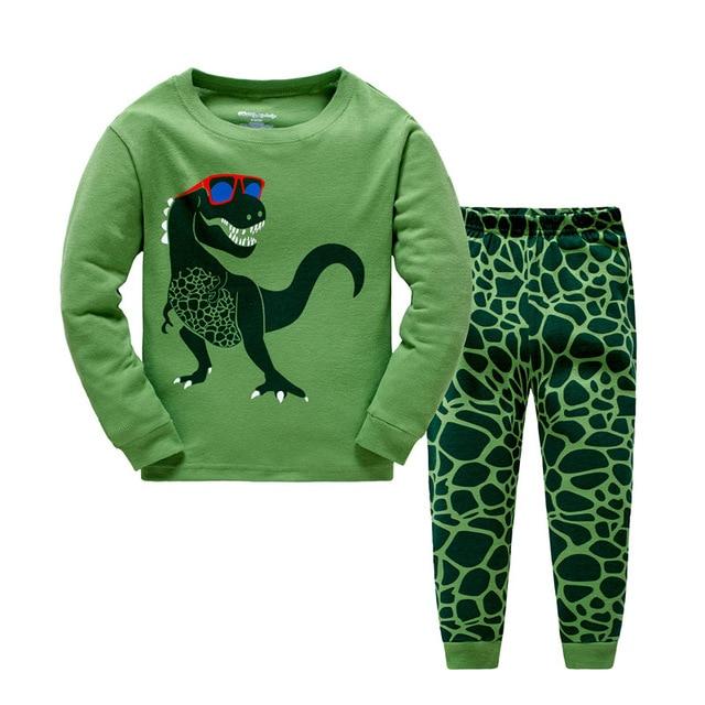 LUCKYGOOBO Kids Pajamas Set Boys Dinosaurs printing Sleepwear fashion pyjamas Set 2-7Y Children's Home pajamas Baby Boy Clothing