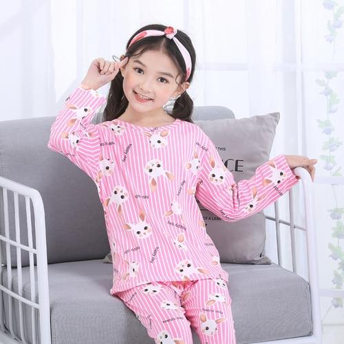 Pajamas Suit for Girls Spring Cartoon Kids Pijamas Set Thin Girls Sleepwear Baby Cute Long Sleeve Nightwear Boys Pajamas Set