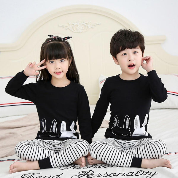 Children Pajamas 2pc Long Sleeve Cartoon Kids Sleepwear Baby Girl Clothes Sleep Suits  Autumn Cotton Child Pyjamas Boy Nightwear