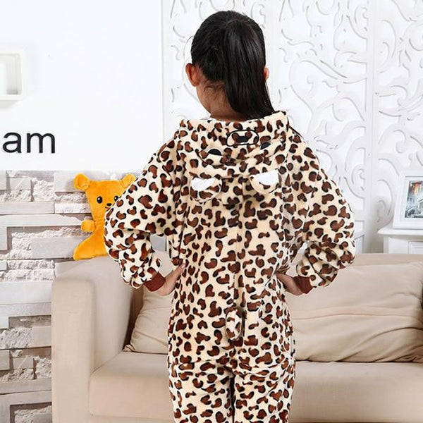 Flannel Kigurumi Children Pajamas Set Winter Hooded Animal Unicorn Pikachu Stitch Kids Pajamas For Boys Girls Sleepwear Onesies