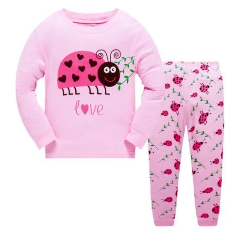 Children Casual Pajamas Clothing Set Boys & Girls Cartoon Sleepwear Suit Sets Kids Long-sleeved+Pant 2-Piece Cotton Pajamas Sets