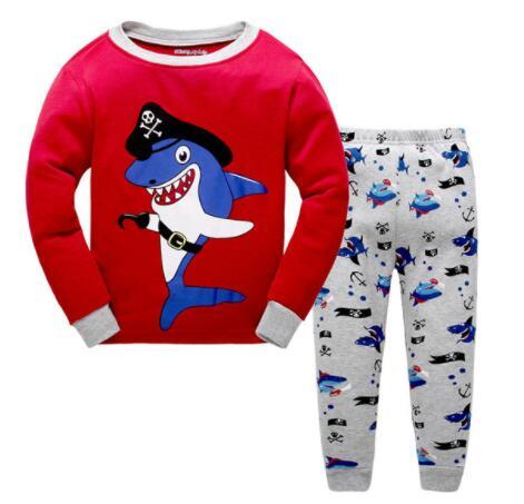 Children Casual Pajamas Clothing Set Boys & Girls Cartoon Sleepwear Suit Sets Kids Long-sleeved+Pant 2-Piece Cotton Pajamas Sets