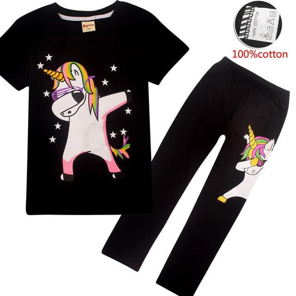 Pajamas for kids Girls 2019 Summer Children clothing unicorns Sleepwear Jojo Siwa Pijamas Unicornio Pyjamas animal pijama 4-12y