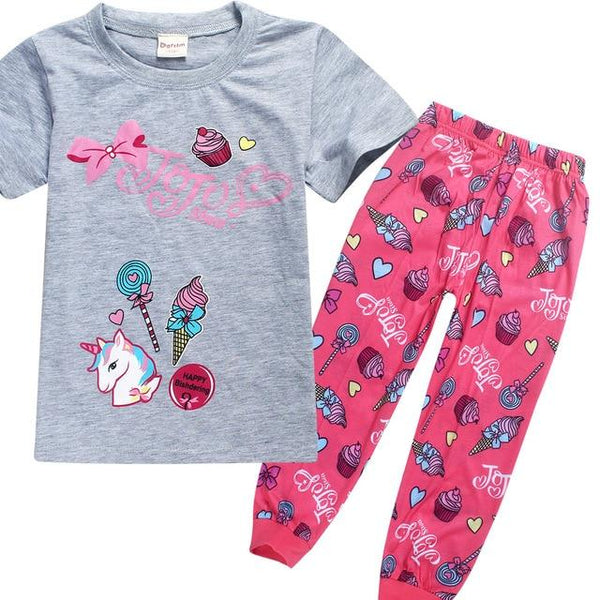 Pajamas for kids Girls 2019 Summer Children clothing unicorns Sleepwear Jojo Siwa Pijamas Unicornio Pyjamas animal pijama 4-12y