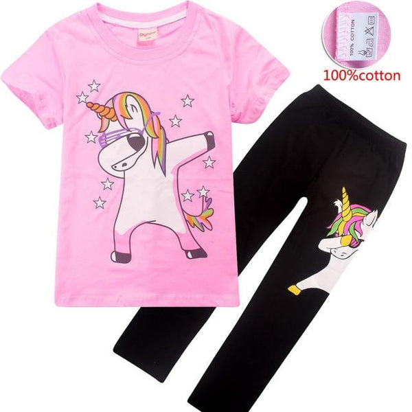 Pajamas for kids Girls 2019 Summer Children clothing unicorns Sleepwear Jojo Siwa Pijamas Unicornio Pyjamas animal pijama 4-12y