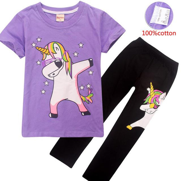 Pajamas for kids Girls 2019 Summer Children clothing unicorns Sleepwear Jojo Siwa Pijamas Unicornio Pyjamas animal pijama 4-12y