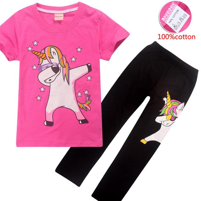 Pajamas for kids Girls 2019 Summer Children clothing unicorns Sleepwear Jojo Siwa Pijamas Unicornio Pyjamas animal pijama 4-12y