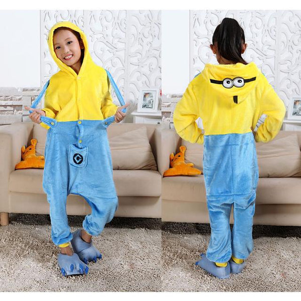 Stitch Children's Pajamas Cartoon Kigurumi Unicorn Boys Girls Animal Dinosaur Kids Onesies Fannel Pajama for 4 6 8 10 12 Years