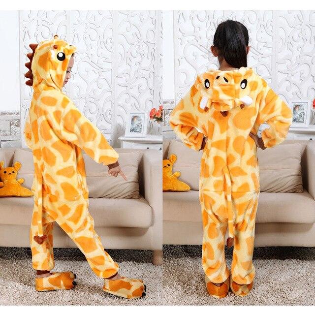 Stitch Children's Pajamas Cartoon Kigurumi Unicorn Boys Girls Animal Dinosaur Kids Onesies Fannel Pajama for 4 6 8 10 12 Years