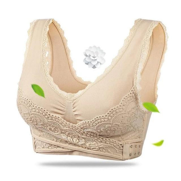 Gather Brassiere Sleeping Cross Anti-sagging Seamless Casual Sexy Underwear Side Buckles Women Bra
