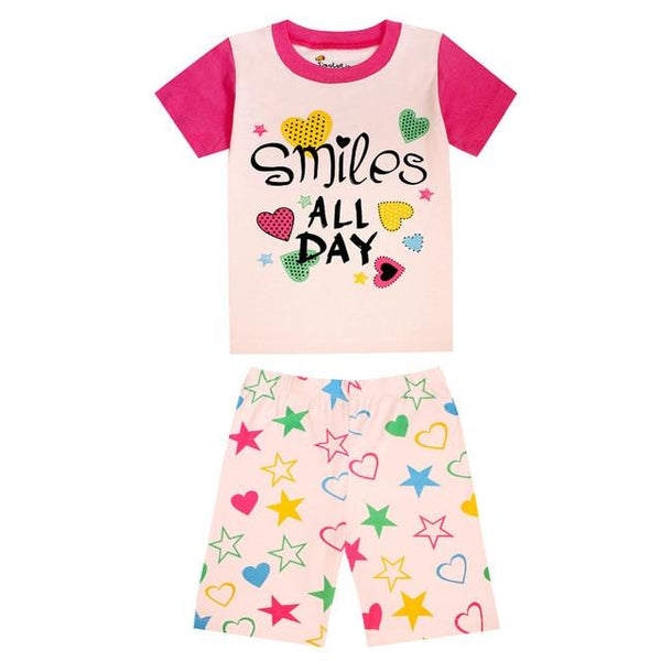 Summer Baby Girls Clothing Children Short Pajamas Sets Kids Cotton Pyjamas Baby Pijamas for 1-8 Years Girls Animal Printing PJS
