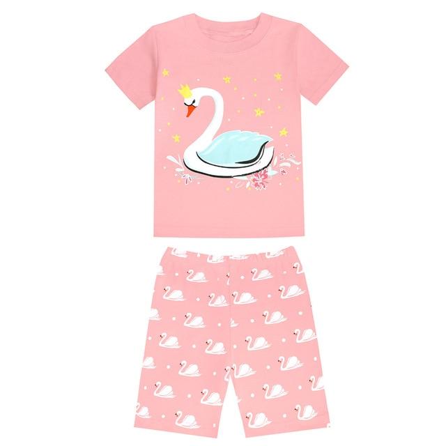 Summer Baby Girls Clothing Children Short Pajamas Sets Kids Cotton Pyjamas Baby Pijamas for 1-8 Years Girls Animal Printing PJS