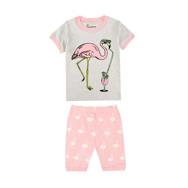 Summer Baby Girls Clothing Children Short Pajamas Sets Kids Cotton Pyjamas Baby Pijamas for 1-8 Years Girls Animal Printing PJS