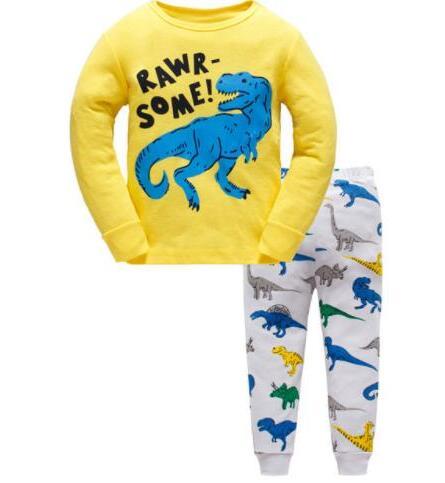 Girls Home Sleepwear Baby Kids Cotton Pajamas Set Children Cartoon Long Sleeve Pyjamas Clothing Sets Boys Casual Pijamas Set