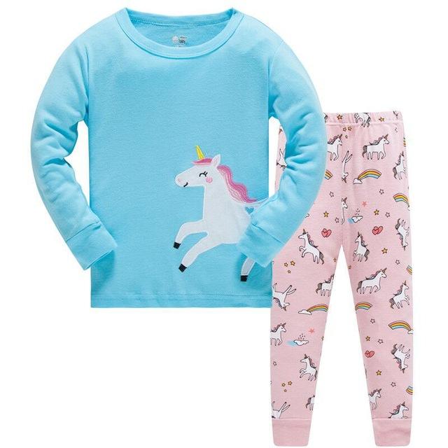 Girls Home Sleepwear Baby Kids Cotton Pajamas Set Children Cartoon Long Sleeve Pyjamas Clothing Sets Boys Casual Pijamas Set