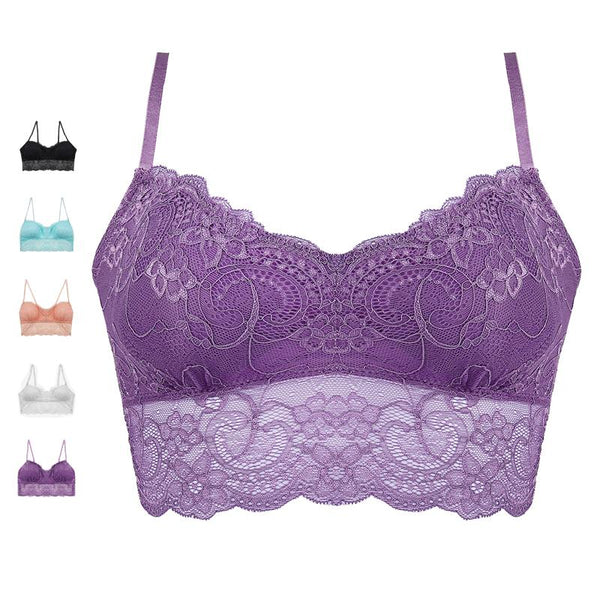 Hot Sexy Lace Floral Bralette Bras Lingerie Seamless Wireless One Piece Push Up Bras For Women Underwear Tops Demi Girls Bra