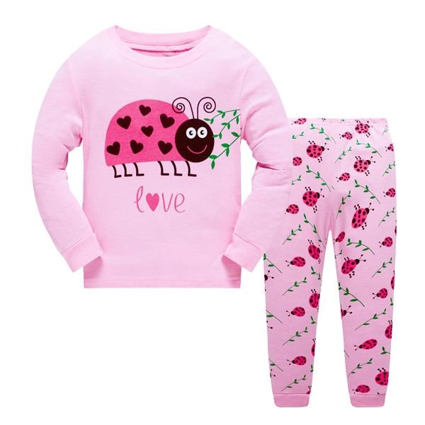 2019 Children Cartoon Pajamas Clothing Sets Girls Casual long-sleeved Blouse+pant two-piece Suit Set Boys Kids Sleepwear Sets
