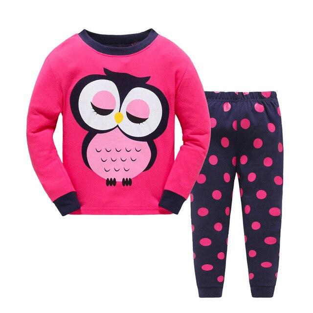 2019 Children Cartoon Pajamas Clothing Sets Girls Casual long-sleeved Blouse+pant two-piece Suit Set Boys Kids Sleepwear Sets