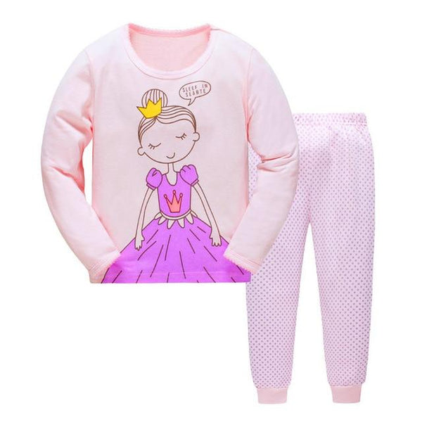 2019 Children Cartoon Pajamas Clothing Sets Girls Casual long-sleeved Blouse+pant two-piece Suit Set Boys Kids Sleepwear Sets