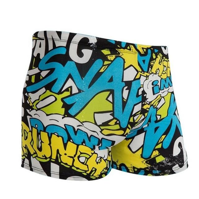 Outdoor Sportswear Men's Torso Print Drawstring Light Breathable Swim Surf Shorts Swimwear