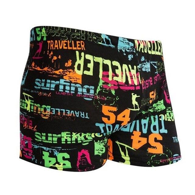 Outdoor Sportswear Men's Torso Print Drawstring Light Breathable Swim Surf Shorts Swimwear