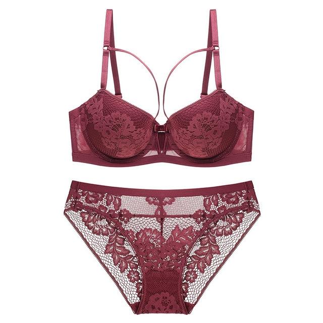 TERMEZY Brand Underwear Women Bras Lace Lingerie set Embroidery Sexy Lingerie Push-Up Bra Set Underwear