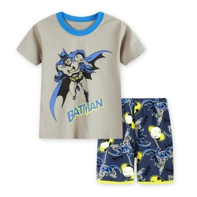 EOICIOI T shirt pants Set Baby Boy Girl Cartoon Pikachu Cat superman clothing set pajamas for kids Children's pajamas summer 2-7
