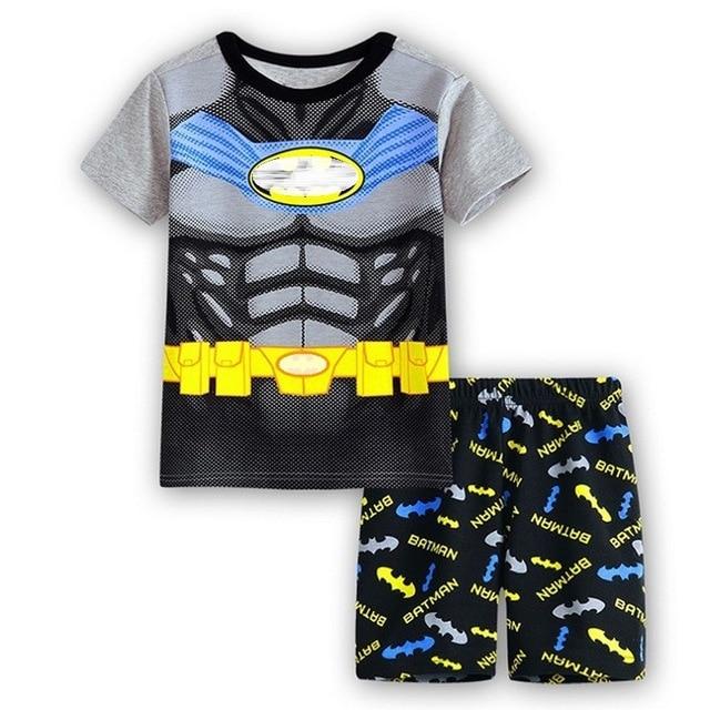 EOICIOI T shirt pants Set Baby Boy Girl Cartoon Pikachu Cat superman clothing set pajamas for kids Children's pajamas summer 2-7
