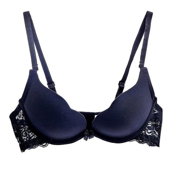 2018 Women Push Up Seamless Bow Bra Sexy Lace Back Bra Ultra-Thick Bralette