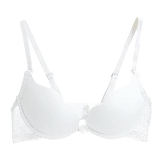 2018 Women Push Up Seamless Bow Bra Sexy Lace Back Bra Ultra-Thick Bralette