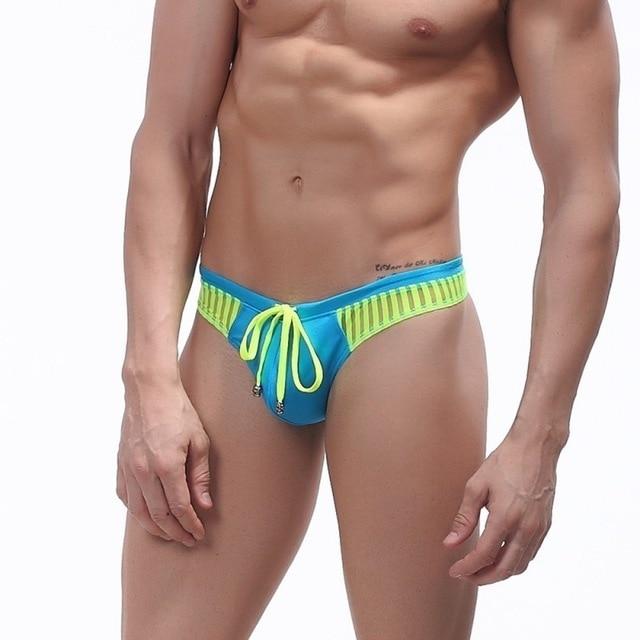 Sexy Men Thong Swimwear Mens Swim Briefs Bulge Push Up Gay Male Swimsuit Low Waist Bikini Man Bathing Suit Beach Surf Shorts