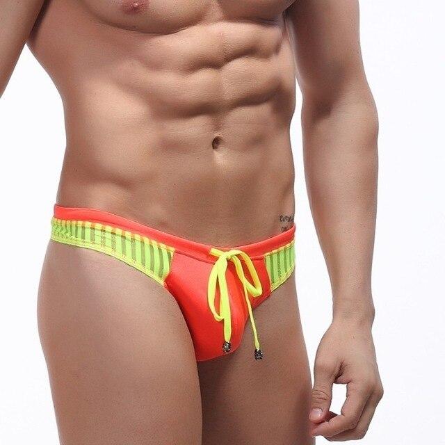 Sexy Men Thong Swimwear Mens Swim Briefs Bulge Push Up Gay Male Swimsuit Low Waist Bikini Man Bathing Suit Beach Surf Shorts