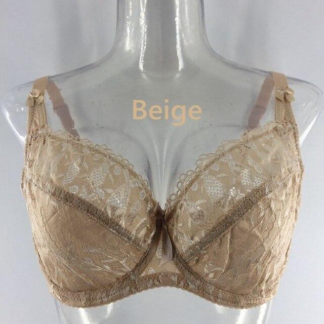 PariFairy New Lace Perspective Bra Women Sexy Lingerie Underwire Embroidery Floral Bralette Plus Size C D E 75 80 85 90 95 100