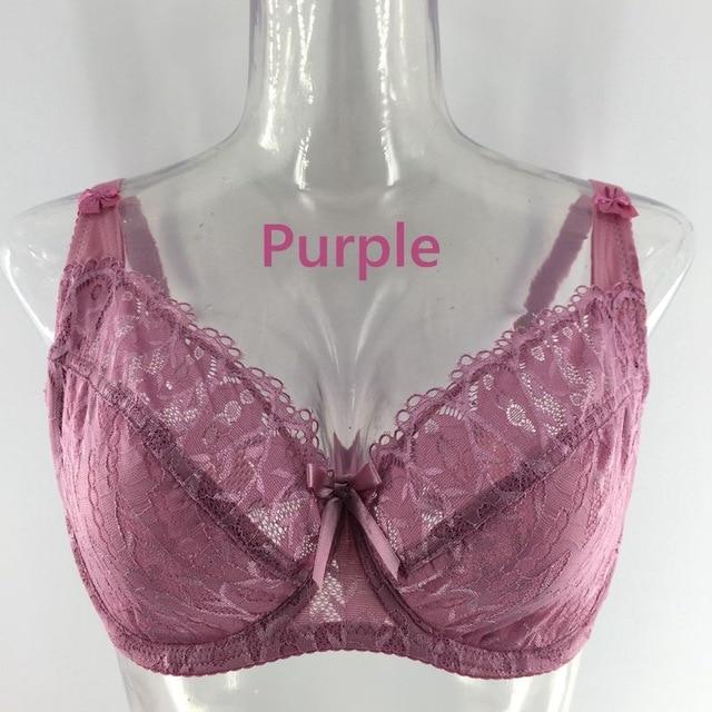 PariFairy New Lace Perspective Bra Women Sexy Lingerie Underwire Embroidery Floral Bralette Plus Size C D E 75 80 85 90 95 100