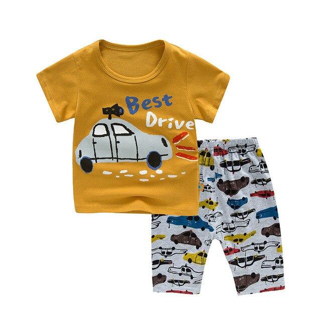SAILEROAD 2019 New Fashion Children's Pajamas Sets Kids Cute Cartoon Car Pyjamas Baby Boys Girls Sleepwear Suit Child Pijamas