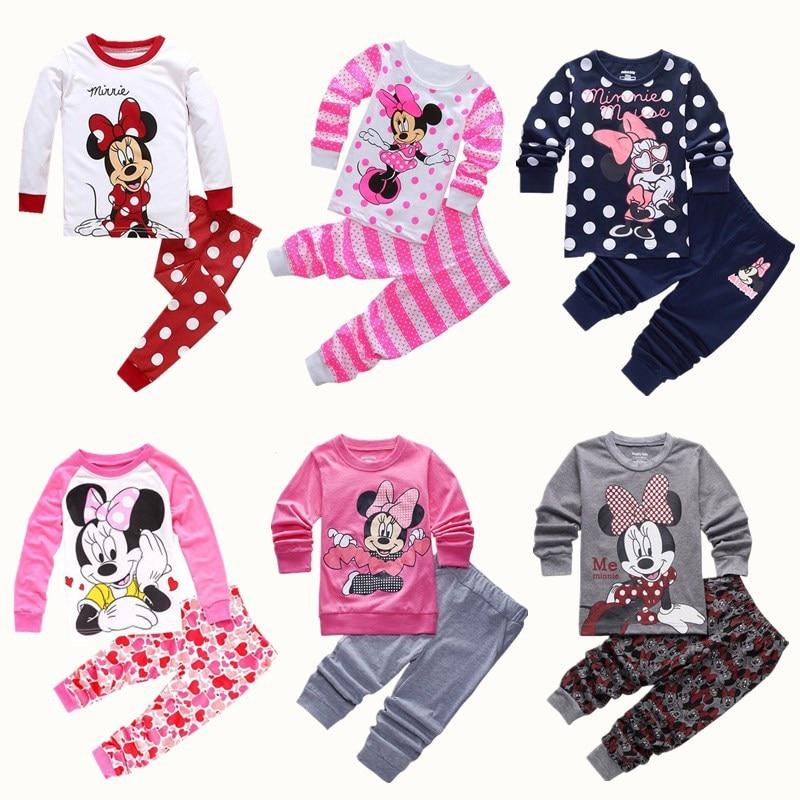100% cotton Girls pajamas sets kids Princess pyjamas children pijama infantil sleepwear cartoon Baby cute home clothing 2-7Y