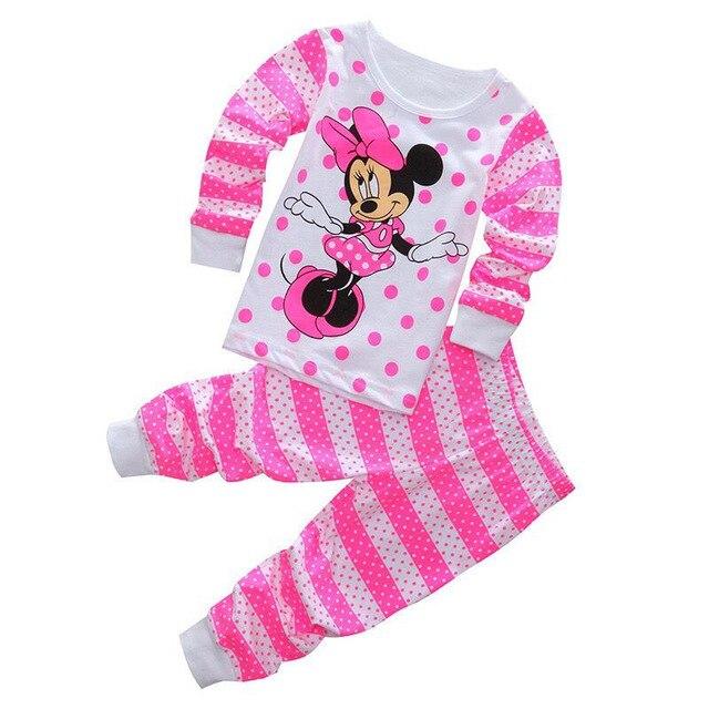 100% cotton Girls pajamas sets kids Princess pyjamas children pijama infantil sleepwear cartoon Baby cute home clothing 2-7Y