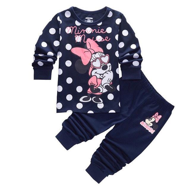100% cotton Girls pajamas sets kids Princess pyjamas children pijama infantil sleepwear cartoon Baby cute home clothing 2-7Y