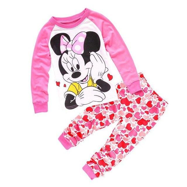 100% cotton Girls pajamas sets kids Princess pyjamas children pijama infantil sleepwear cartoon Baby cute home clothing 2-7Y