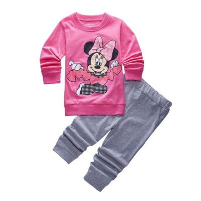 100% cotton Girls pajamas sets kids Princess pyjamas children pijama infantil sleepwear cartoon Baby cute home clothing 2-7Y